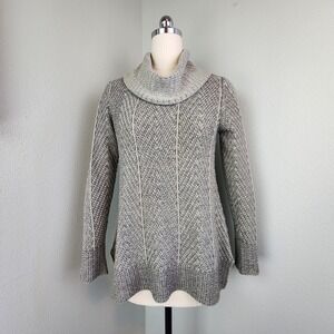 Woven Cowl Neck Tunic Sweater Textured Knitwear Tunic Top Ladies Pullover